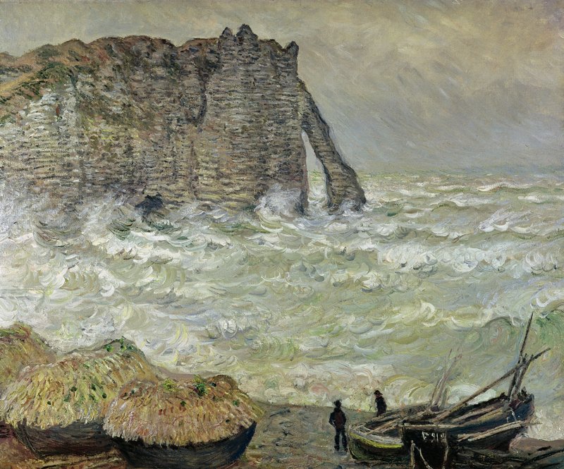クロード・モネ、「荒天のエトルタ」、希少な画集より、新品高級額 Claude Monet - Rough Sea at